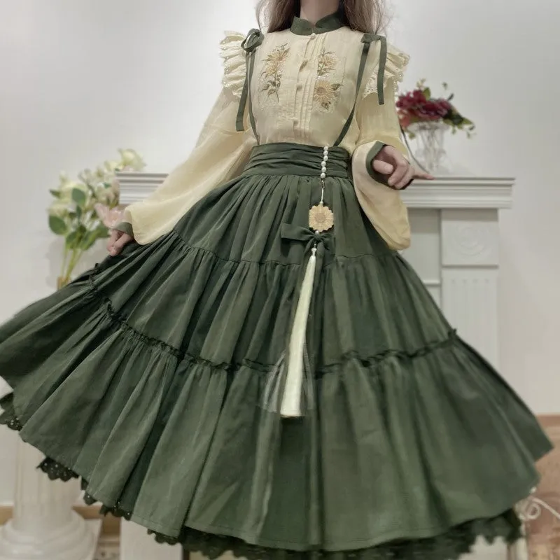 (Buyforme)Meow Jun~Sunflower Appointment~Chinese Style Skirt and Blouse