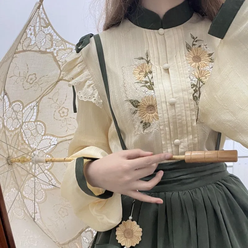 (Buyforme)Meow Jun~Sunflower Appointment~Chinese Style Skirt and Blouse