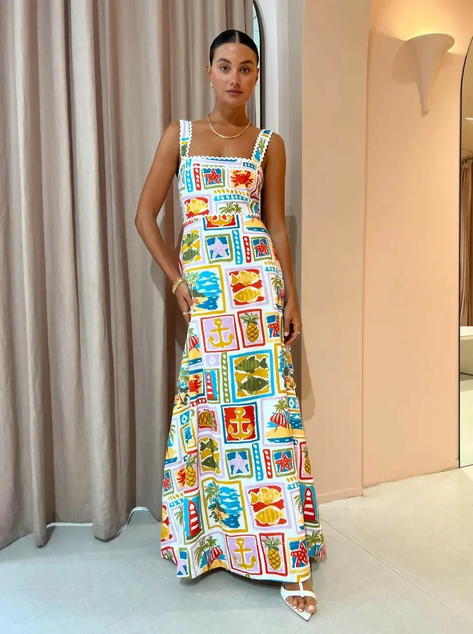 By Nicola Goldie Maxi Dress in Summertime Size 10