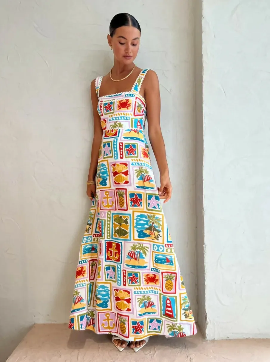 By Nicola Goldie Maxi Dress in Summertime Size 10