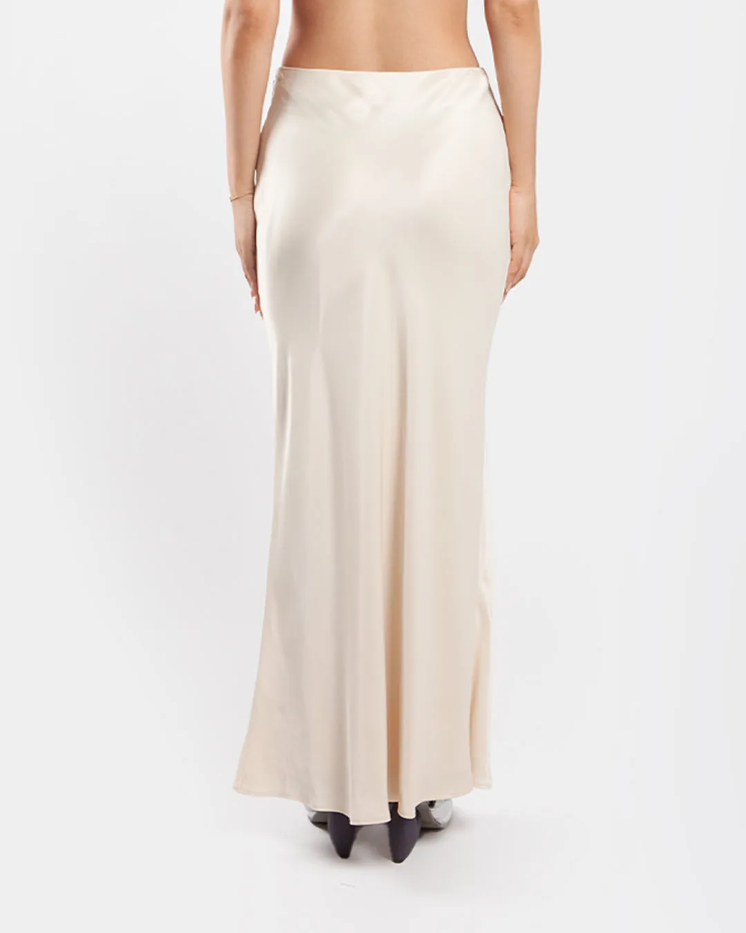 Calvin Klein Fluid Satin Maxi Skirt Angora