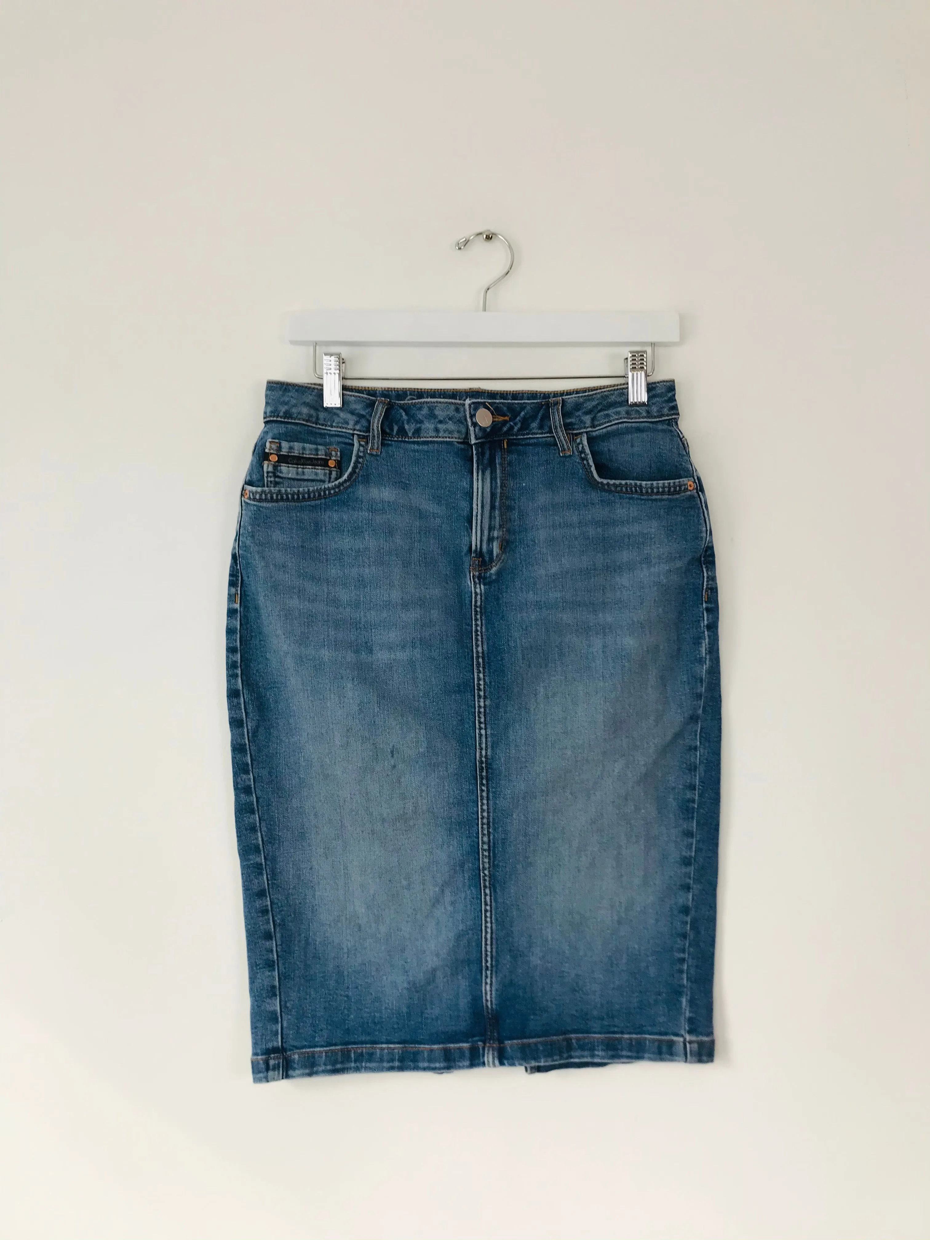 Calvin Klein Women’s Denim Pencil Skirt | 29 UK10 | Blue