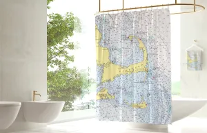 Cape Cod & the Islands, vintage nautical chart Shower Curtain