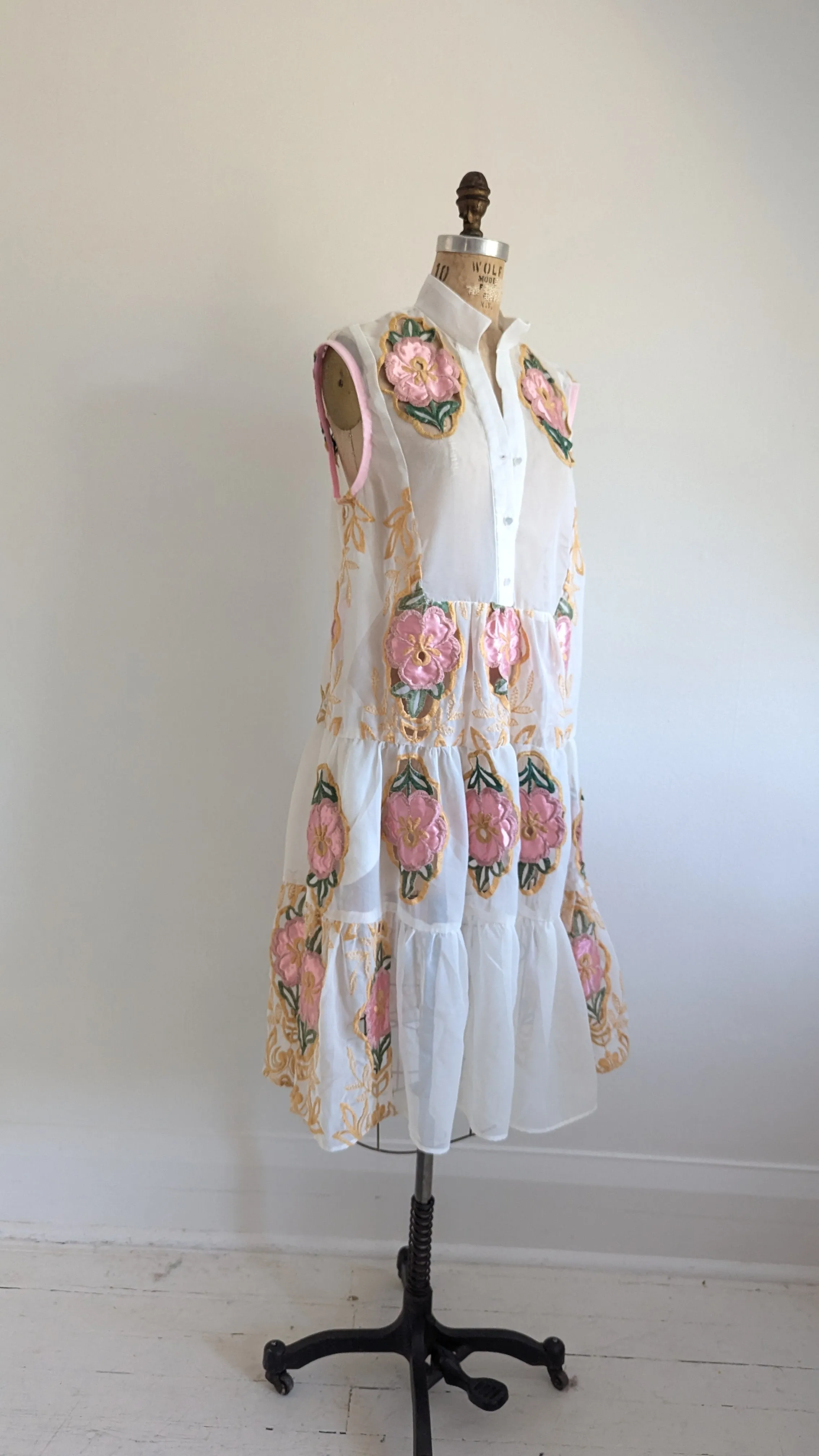 Carrie Dress - One of a Kind Upcycled & Vintage Sheer Drapery Size L/XL #CAR8