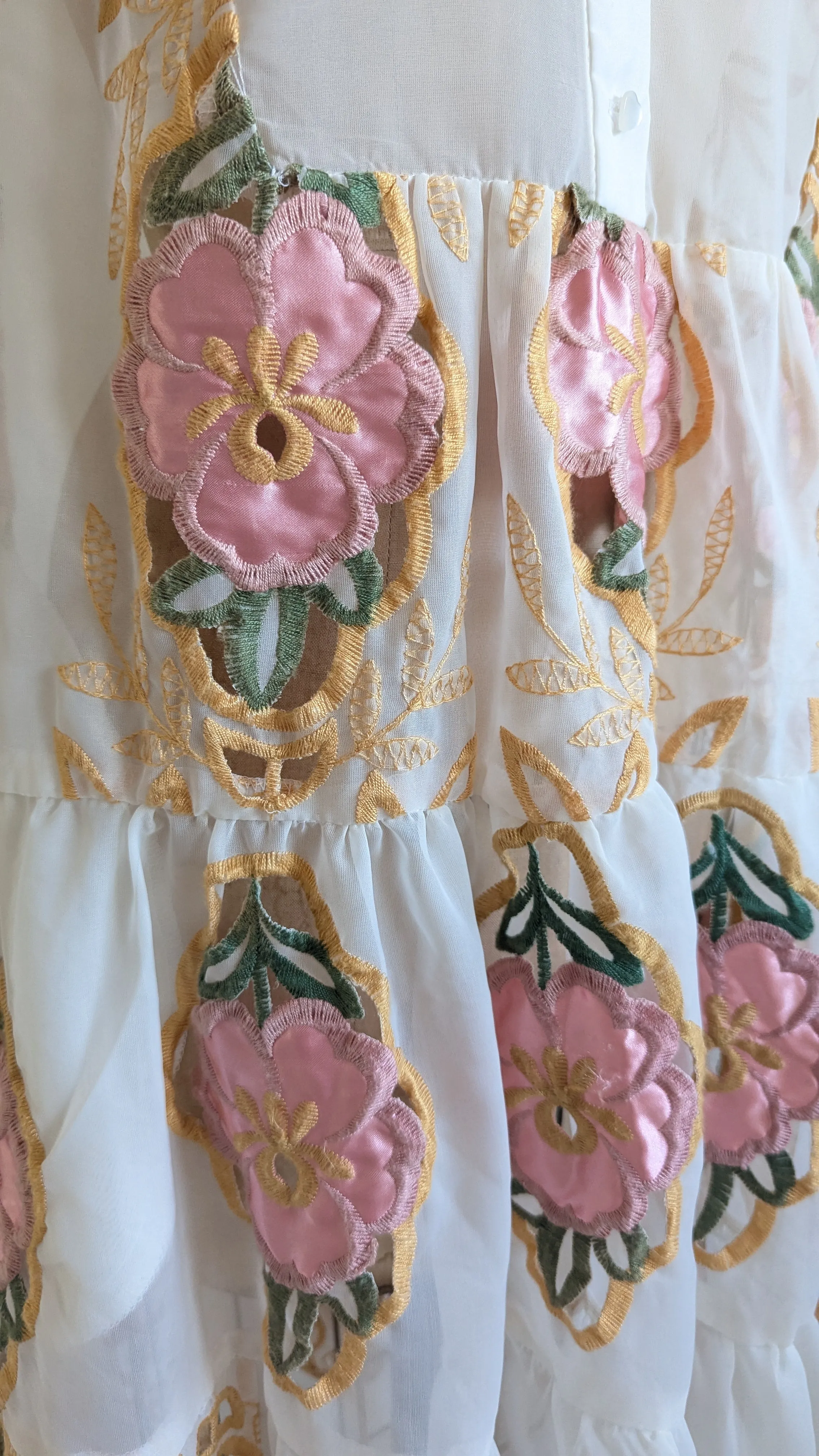 Carrie Dress - One of a Kind Upcycled & Vintage Sheer Drapery Size L/XL #CAR8