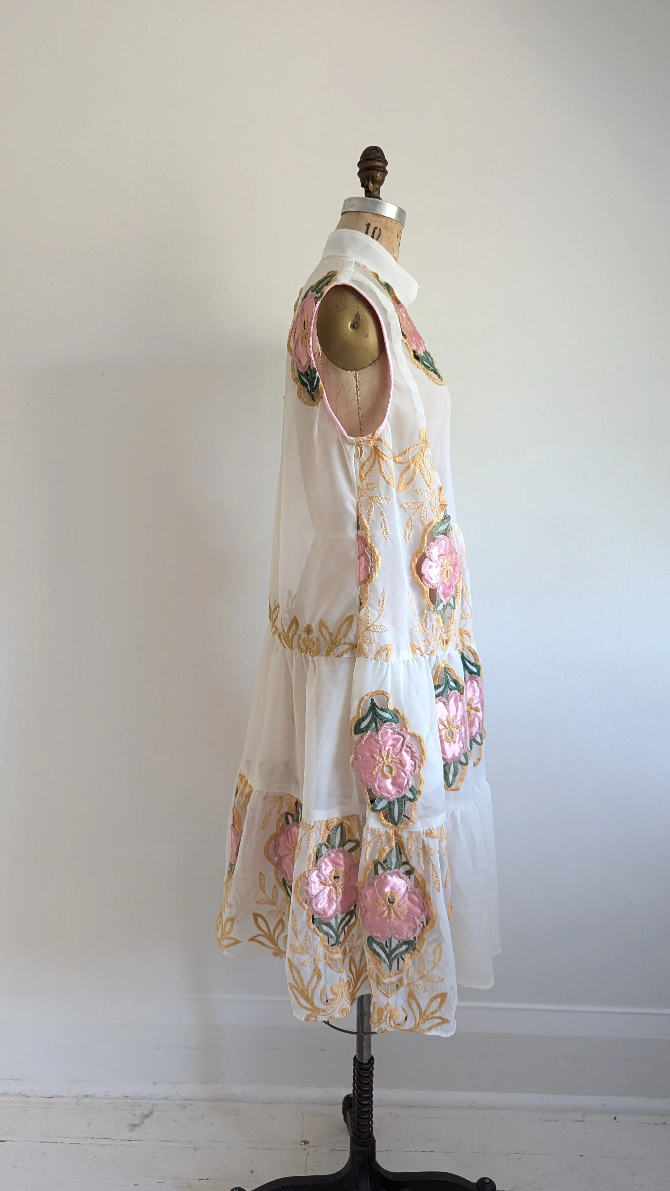Carrie Dress - One of a Kind Upcycled & Vintage Sheer Drapery Size L/XL #CAR8