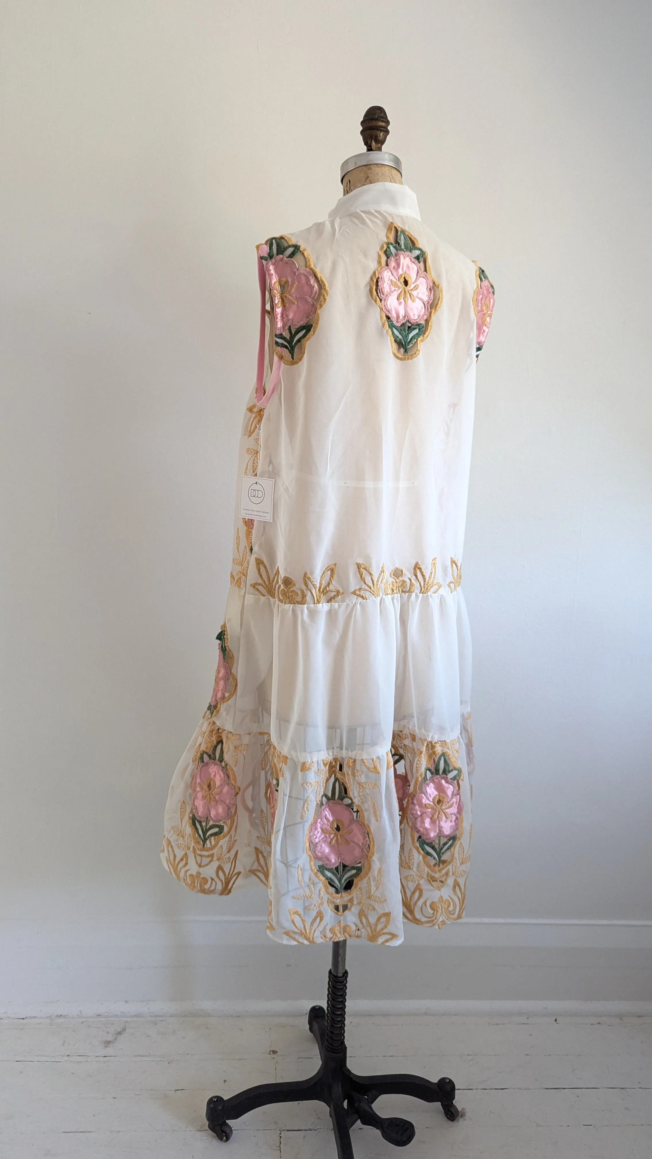 Carrie Dress - One of a Kind Upcycled & Vintage Sheer Drapery Size L/XL #CAR8
