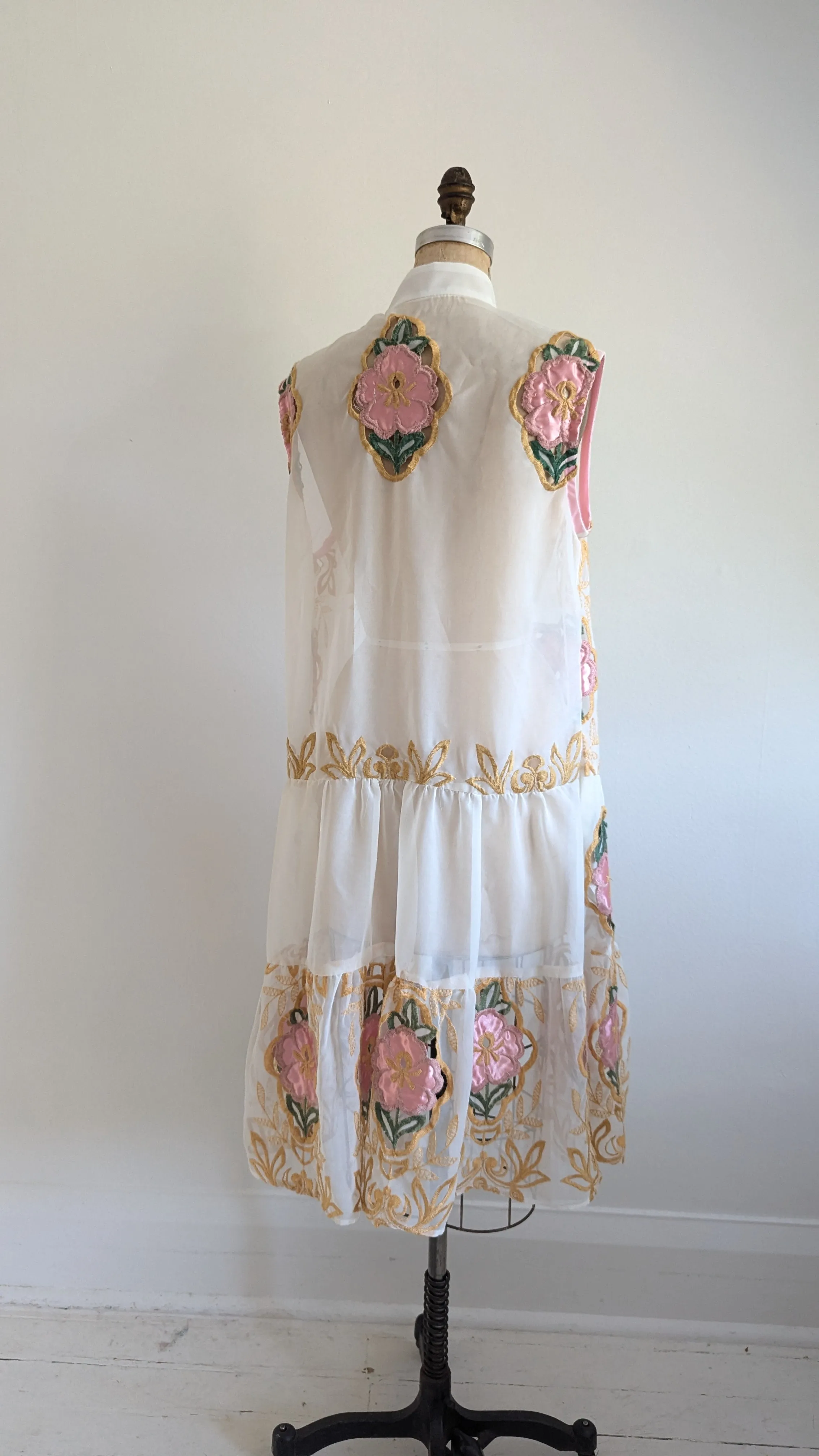 Carrie Dress - One of a Kind Upcycled & Vintage Sheer Drapery Size L/XL #CAR8