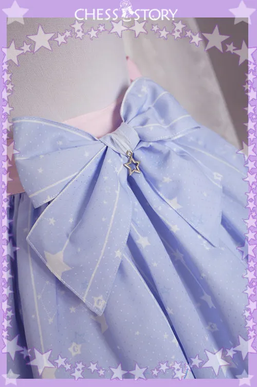 Chess Story~Dreamy Starry Night~Sweet Star pattern Gradient Lolita Skirt