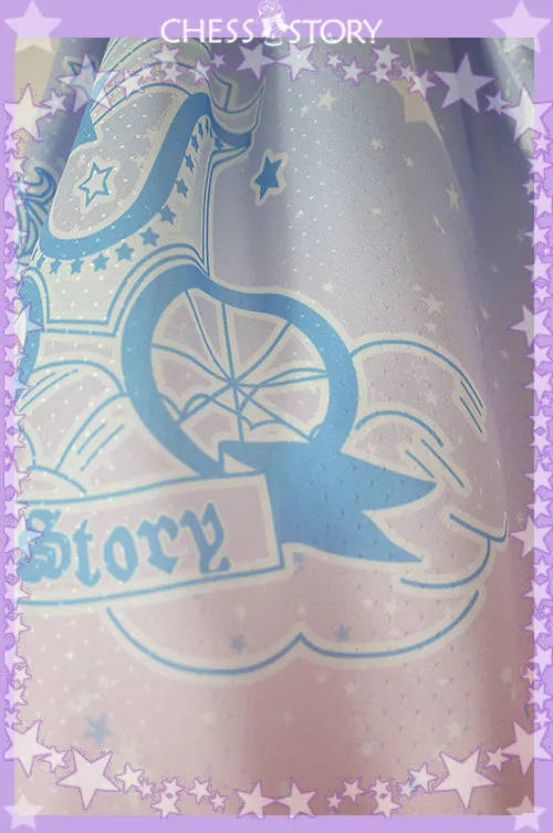 Chess Story~Dreamy Starry Night~Sweet Star pattern Gradient Lolita Skirt