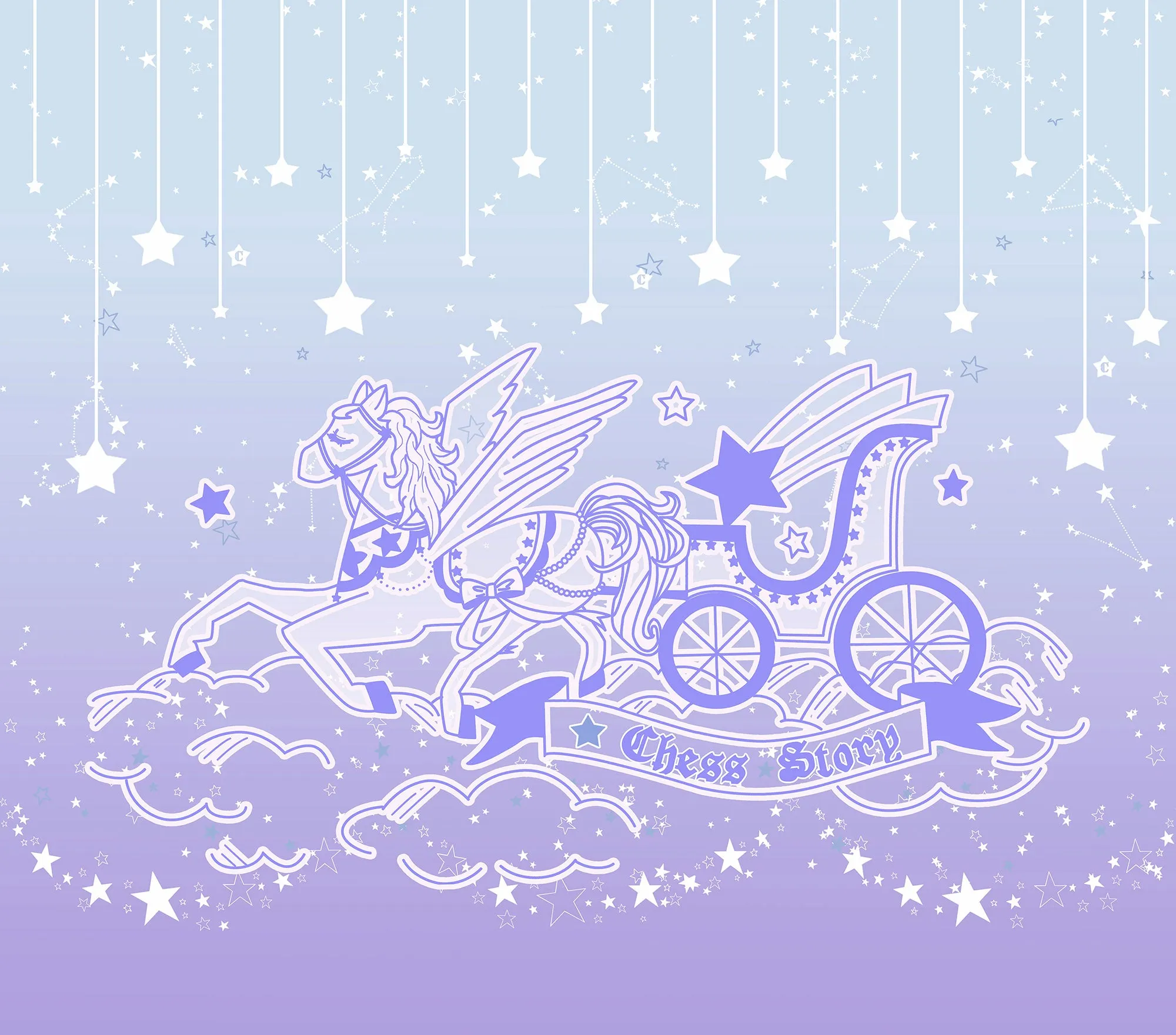 Chess Story~Dreamy Starry Night~Sweet Star pattern Gradient Lolita Skirt