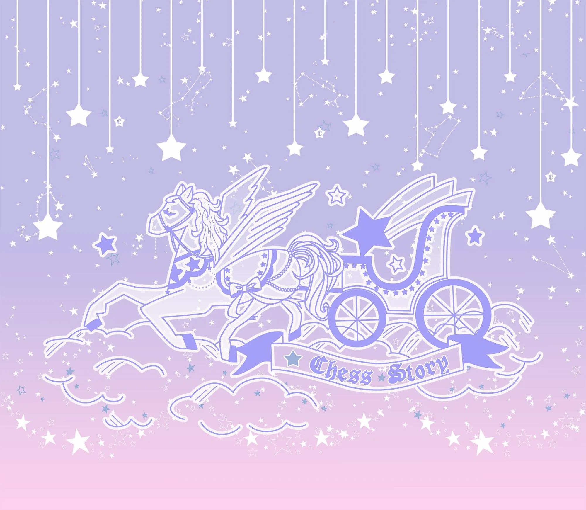 Chess Story~Dreamy Starry Night~Sweet Star pattern Gradient Lolita Skirt