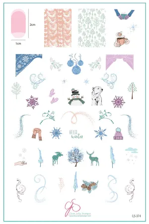 CjS-374 - Hello Winter | Clear Jelly Stamping Plate