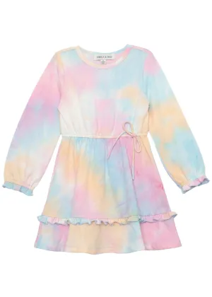Cotton Candy Tie Dye Tiered Knit Dress