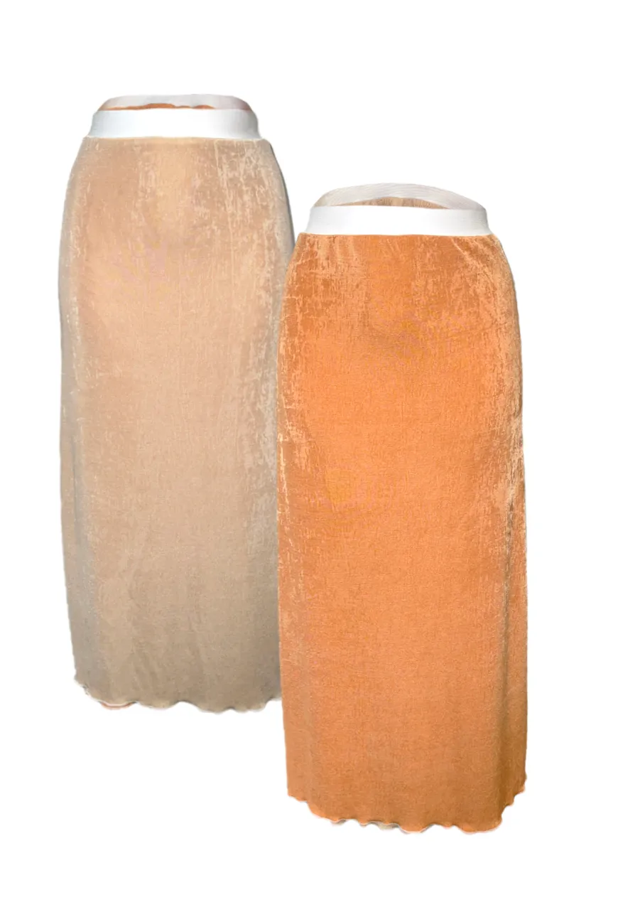 CREAM/ MAPLE REVERSIBLE SKIRT