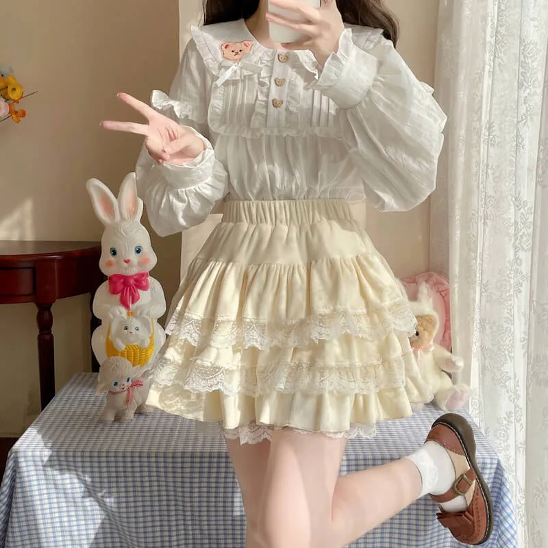 Creamy cake layered skirt