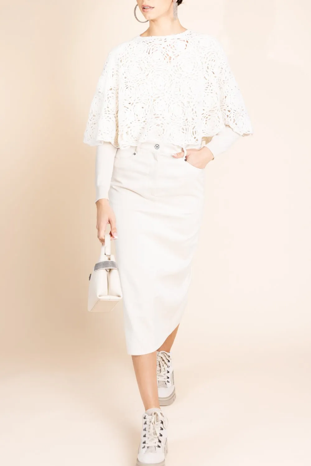 Crochet Poncho - White