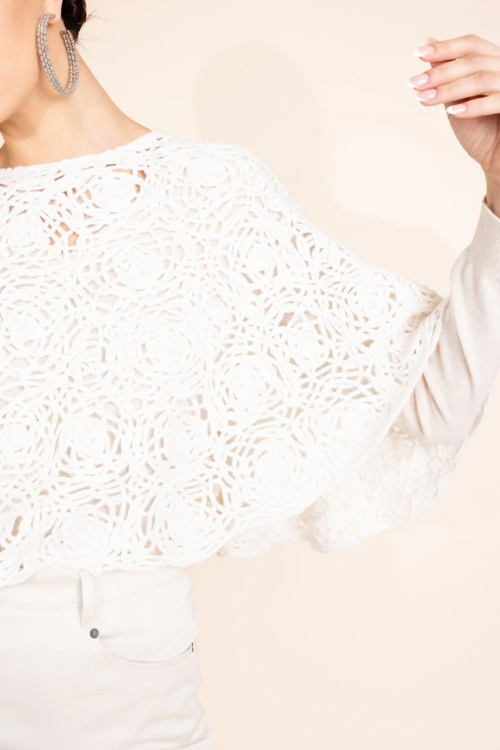Crochet Poncho - White