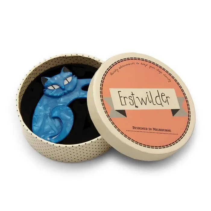 Curling Cassandra Cat Brooch