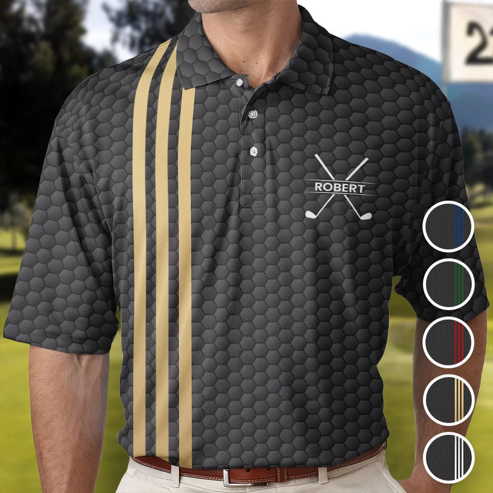 Custom Name Golf Ball Pattern Line Vintage Style For Golf Lovers - Custom Golf Shirt