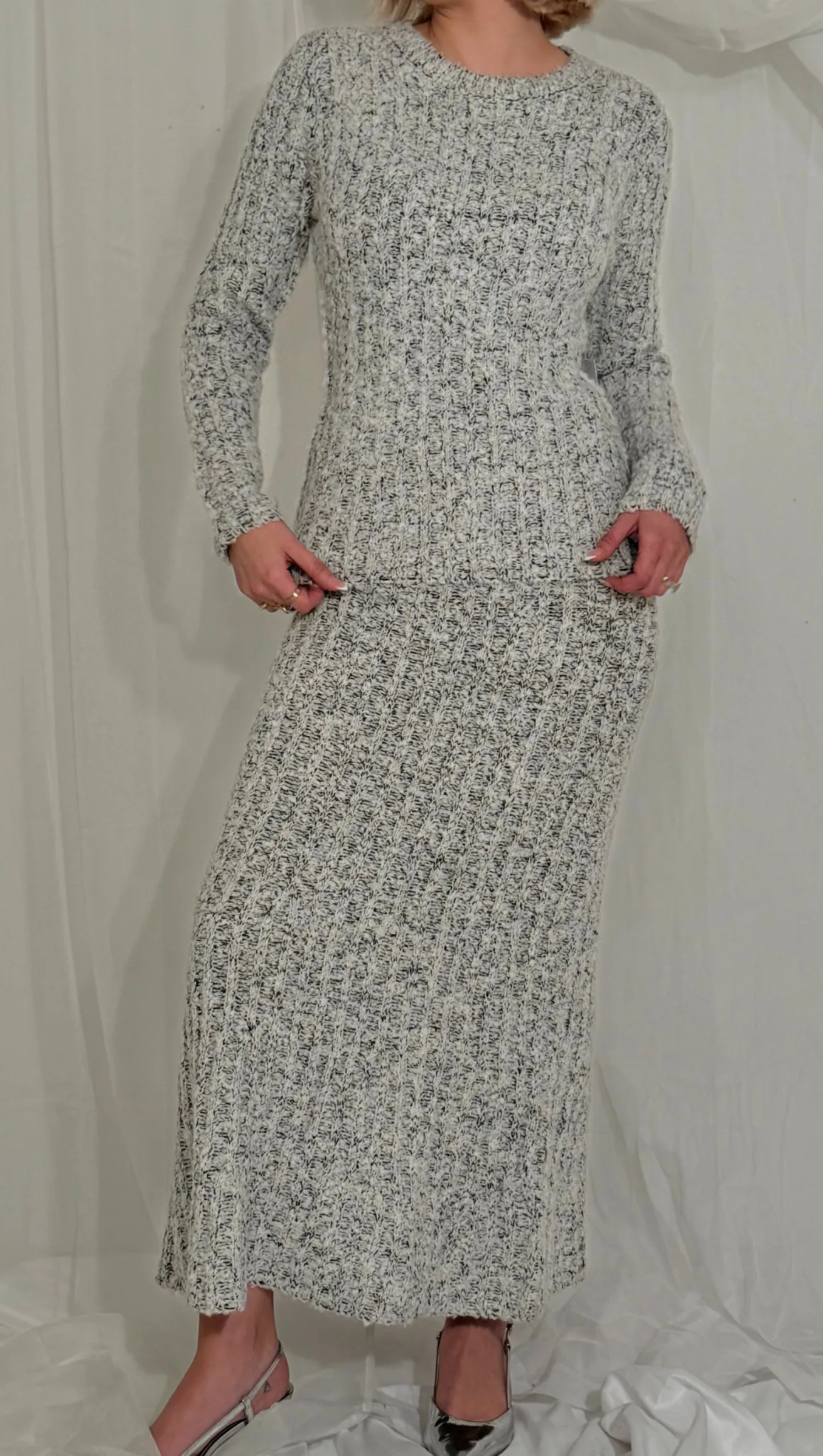 Deirdre Maxi Skirt Set - Grey Melange
