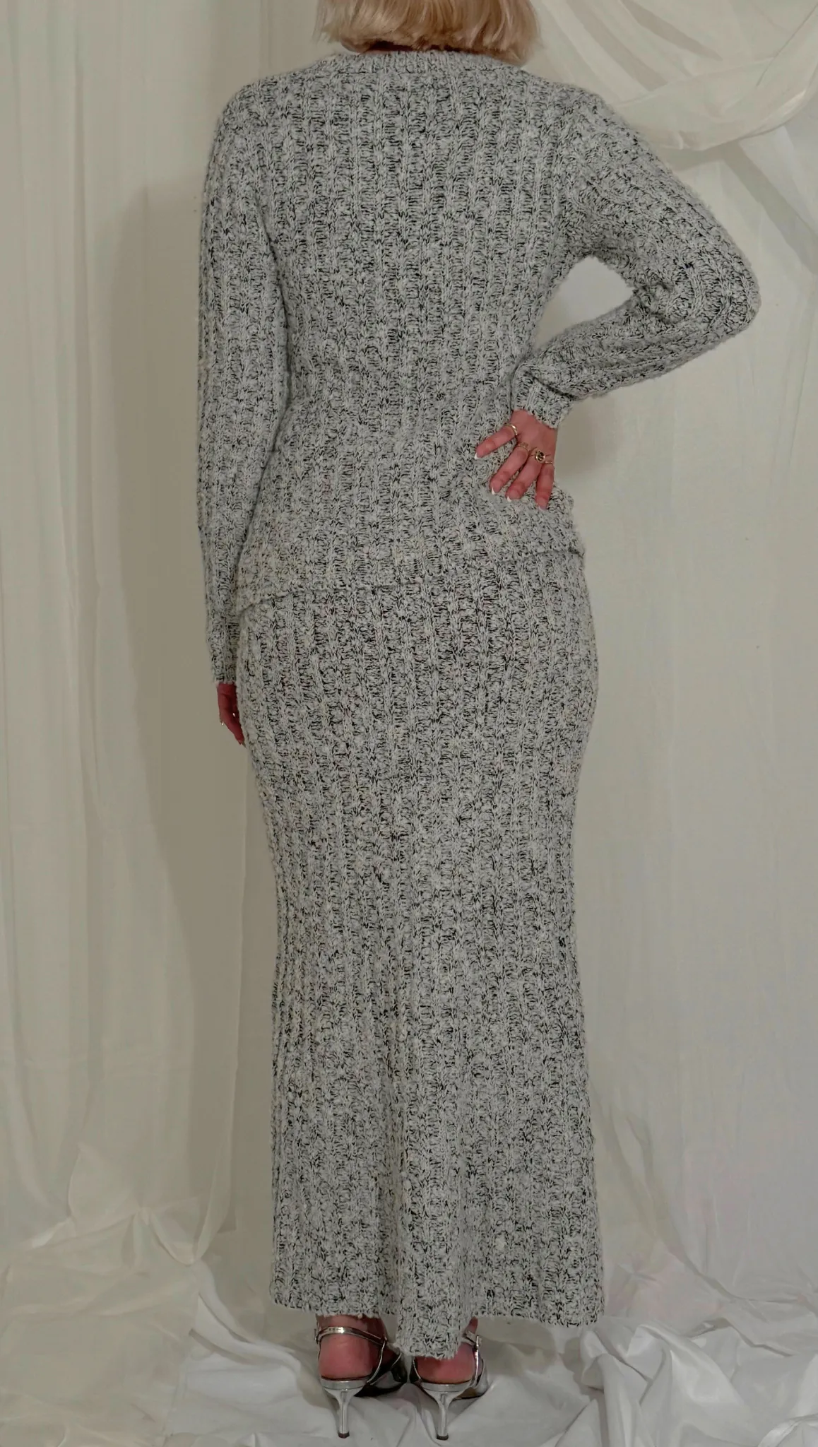 Deirdre Maxi Skirt Set - Grey Melange