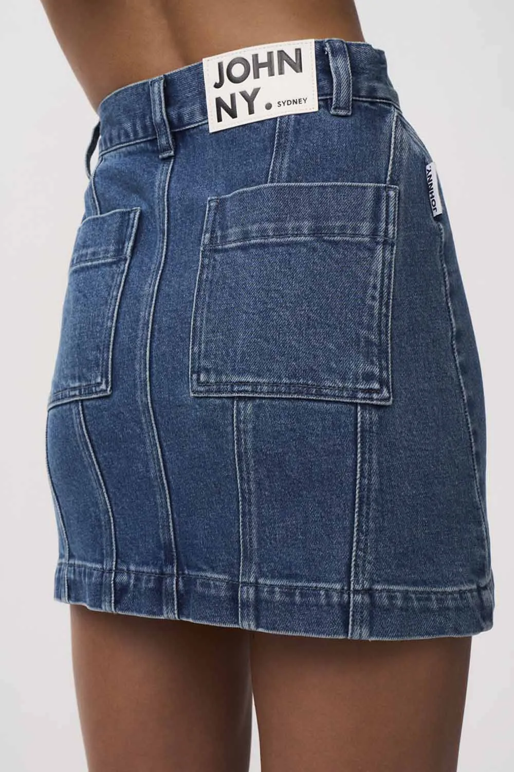 Della Denim Panel Mini Skirt | Final Sale - Blue Wash