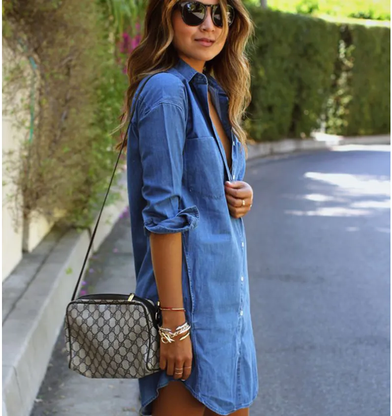 Denim shirt dress