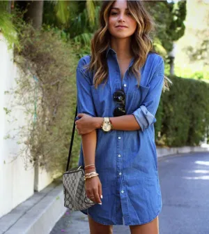 Denim shirt dress