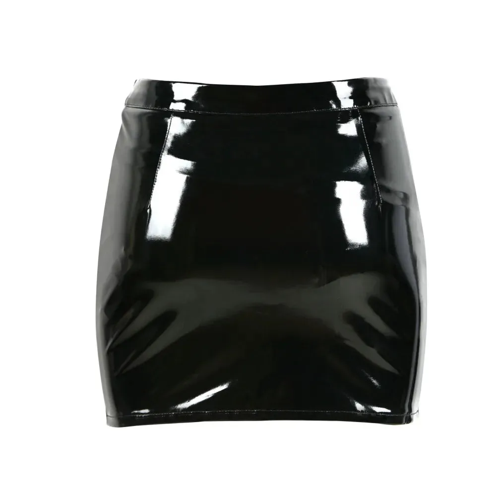 Died Without A Whisper Leather Mini Skirt