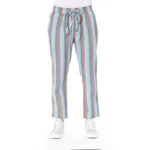 Distretto12 Light Blue Polyester Men Trouser