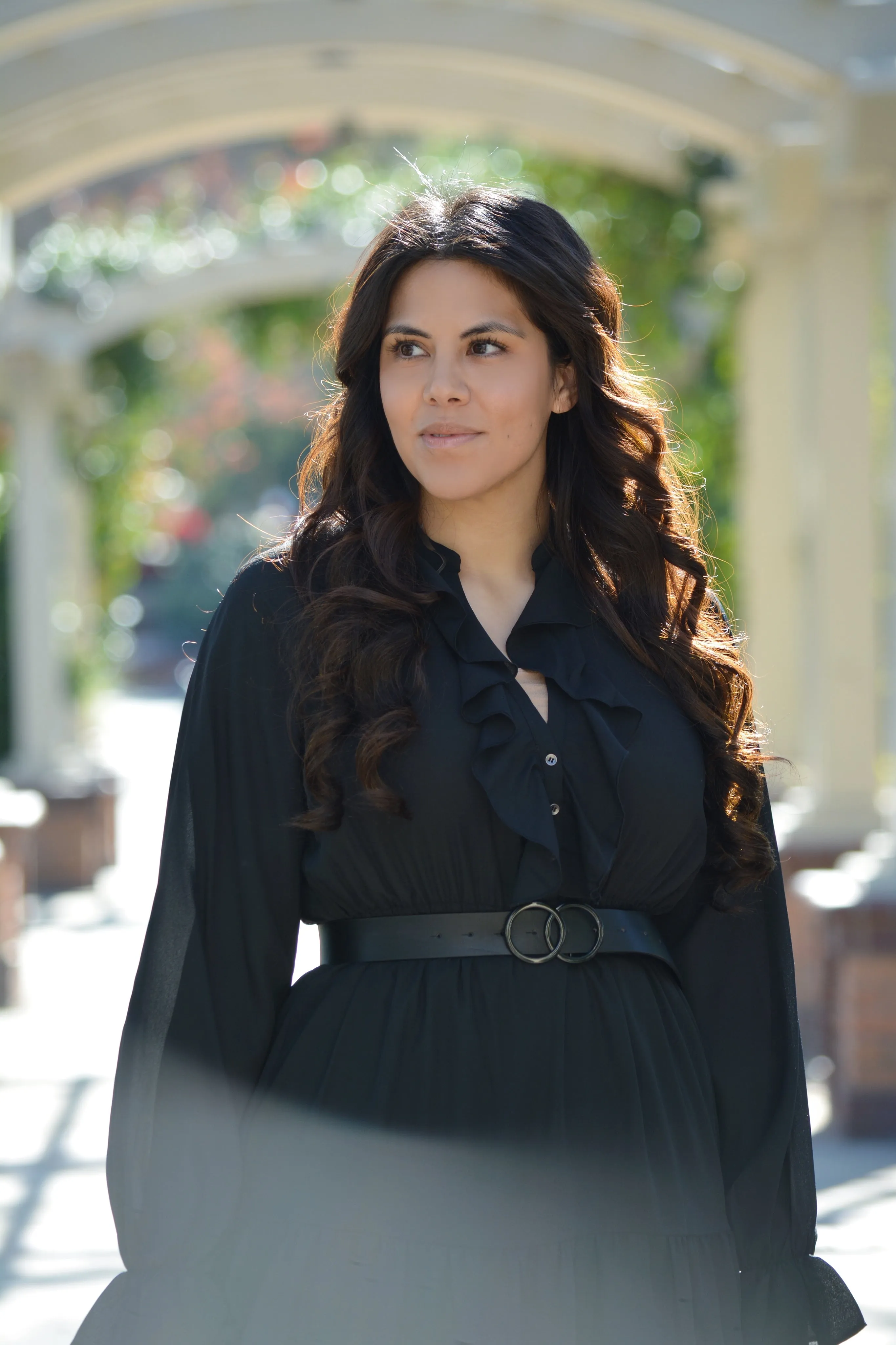Elizabeth Black Ruffled Dress