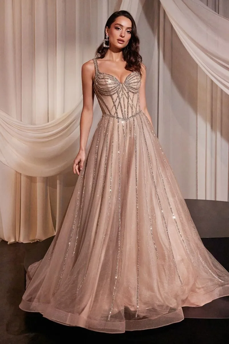 Embellished A-Line Tulle Dress CD849