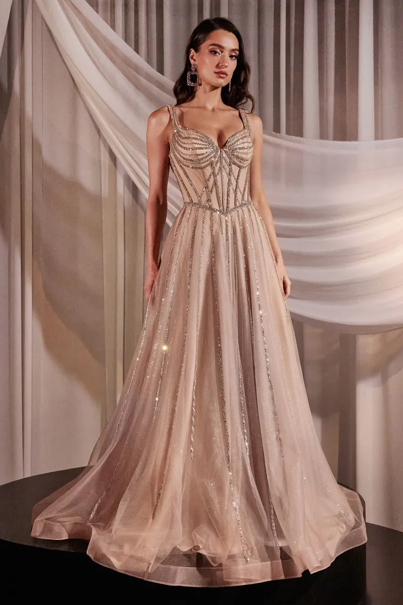 Embellished A-Line Tulle Dress CD849