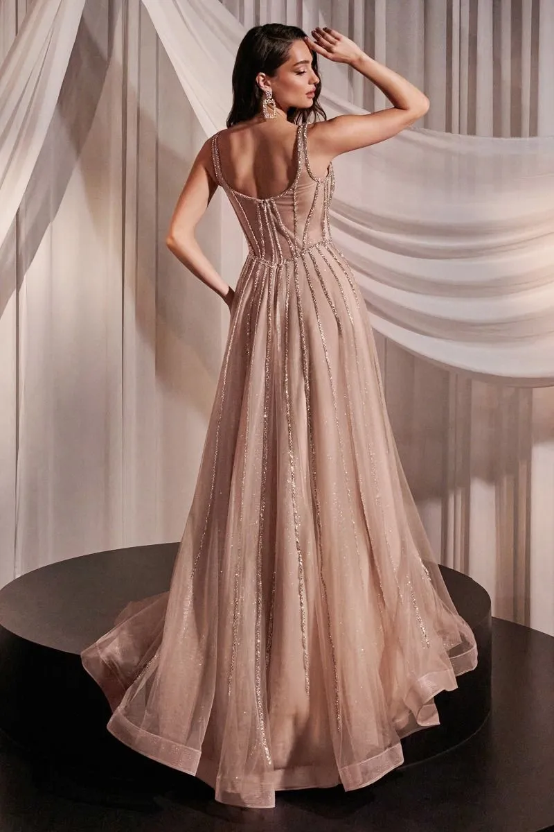 Embellished A-Line Tulle Dress CD849