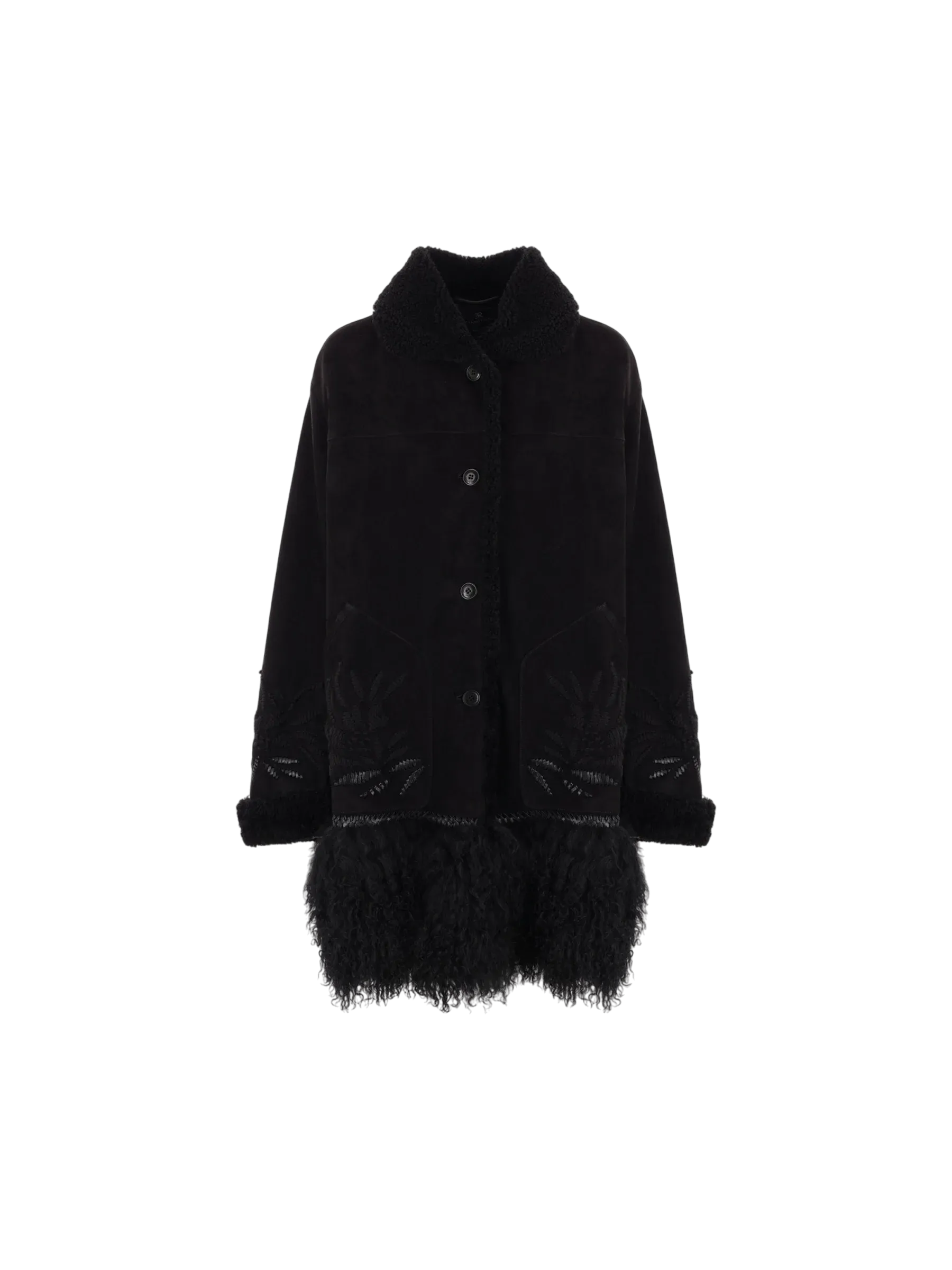 Embroidered Shearling Outerwear