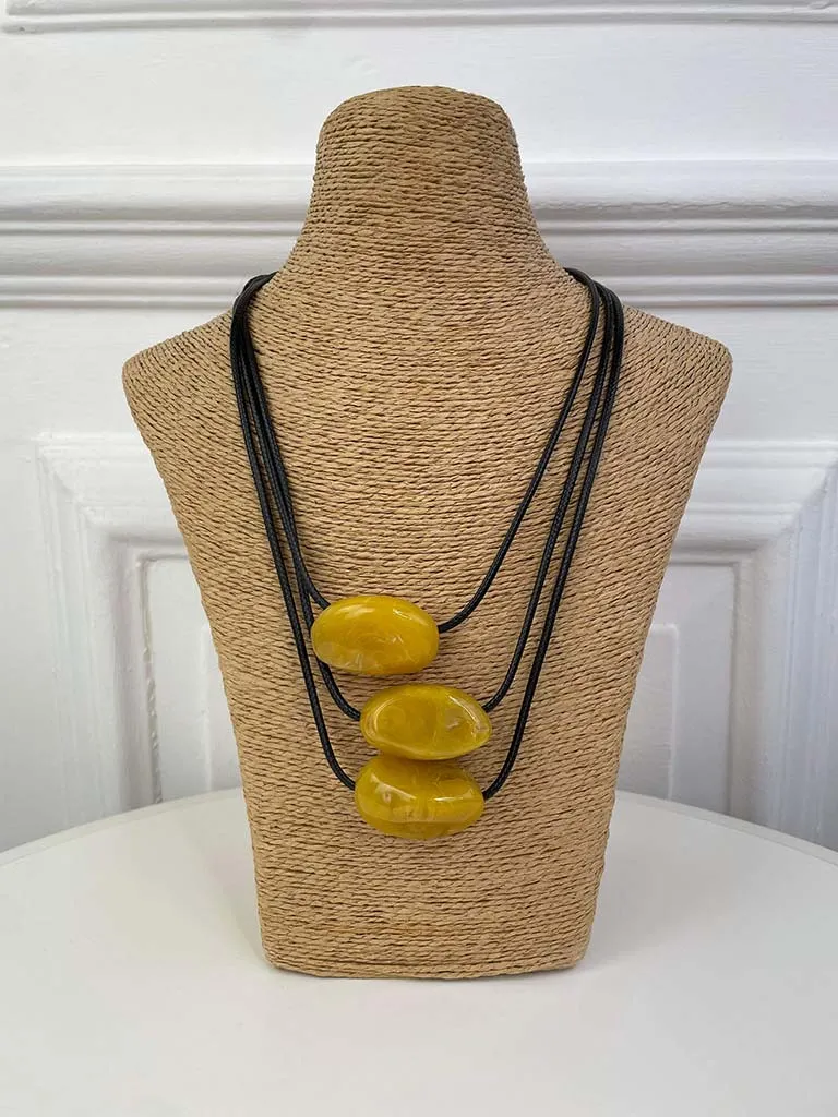 Envy Triple Stone Layered Necklace - Ochre