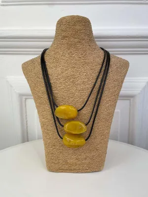 Envy Triple Stone Layered Necklace - Ochre
