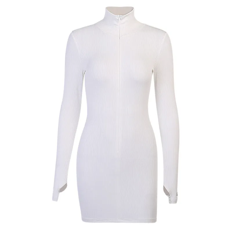 Fashion sports style long-sleeved hip skirt