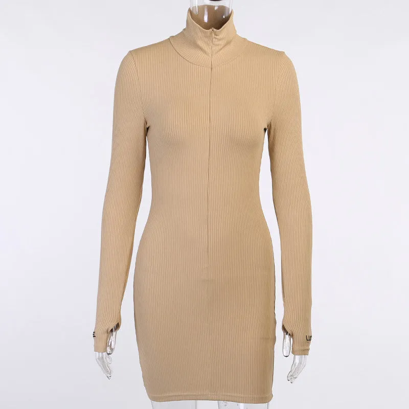 Fashion sports style long-sleeved hip skirt