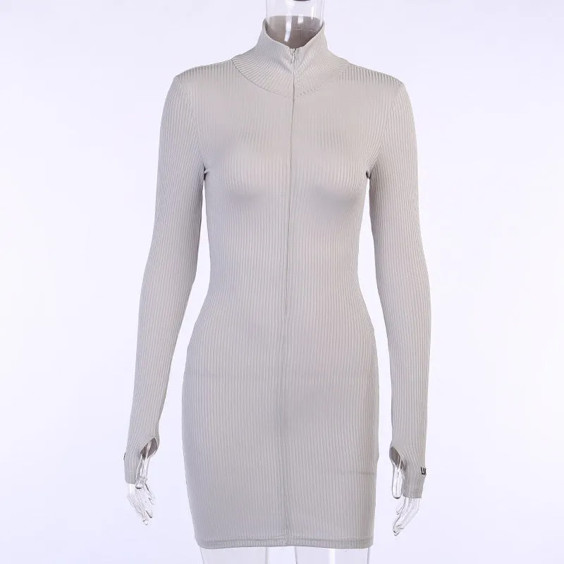 Fashion sports style long-sleeved hip skirt