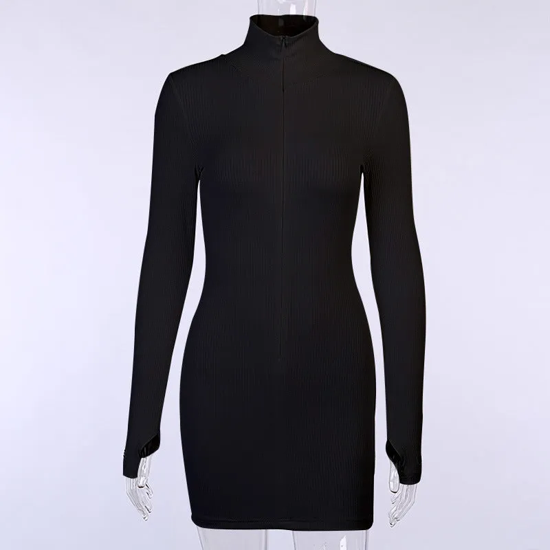 Fashion sports style long-sleeved hip skirt
