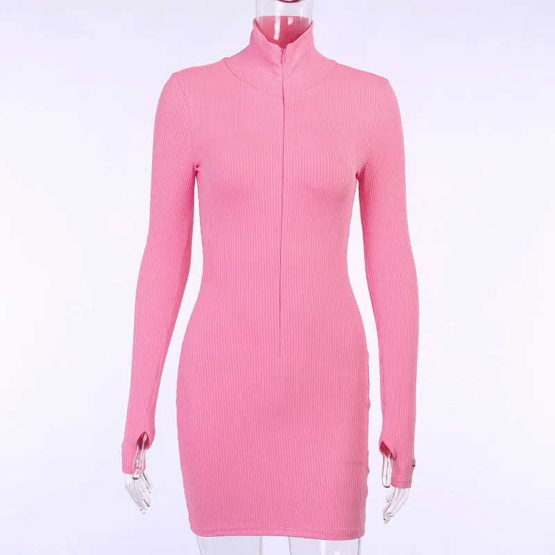 Fashion sports style long-sleeved hip skirt