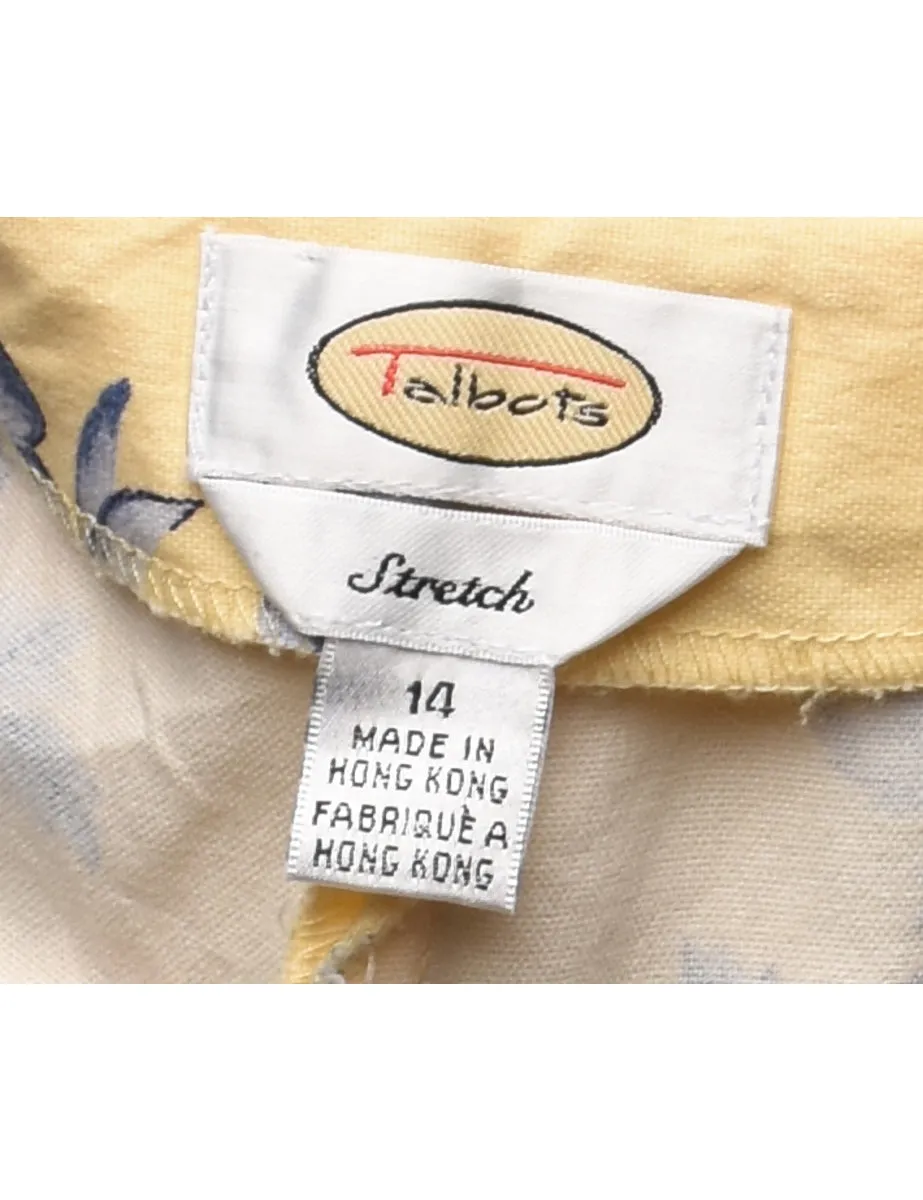 Floral Print Yellow & Purple Trousers - W32 L32
