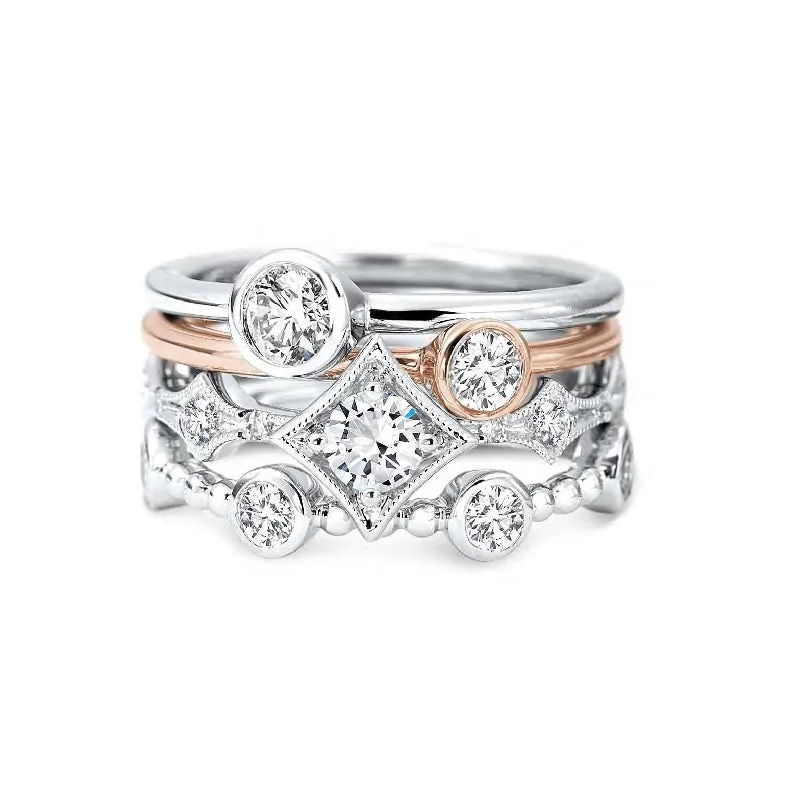 Forevermark Tribute™ 4 Diamond Bead Stack Band