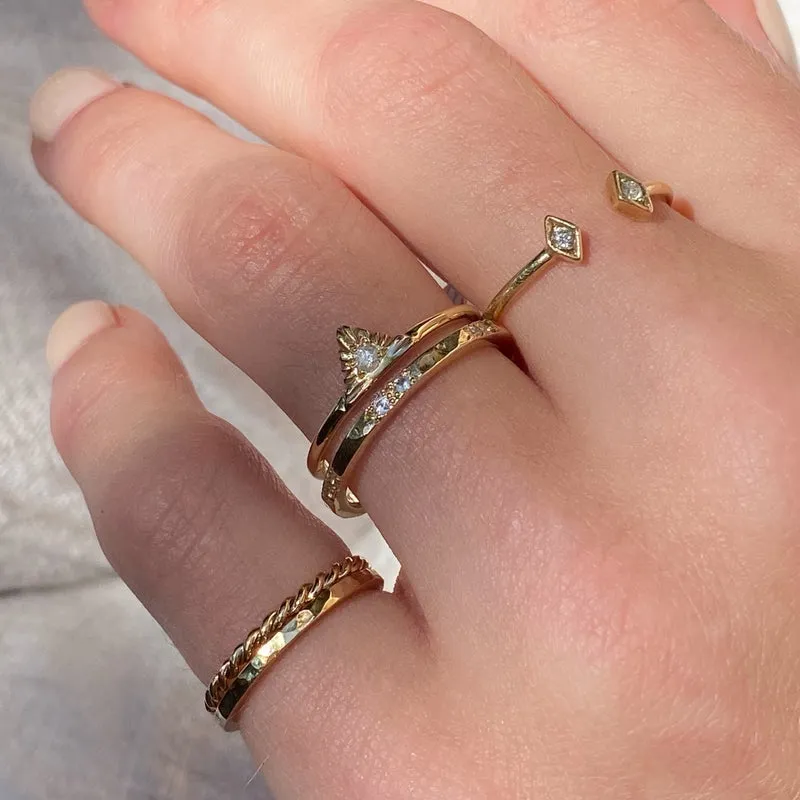Forged Band, Diamond, 9kt Yellow Gold