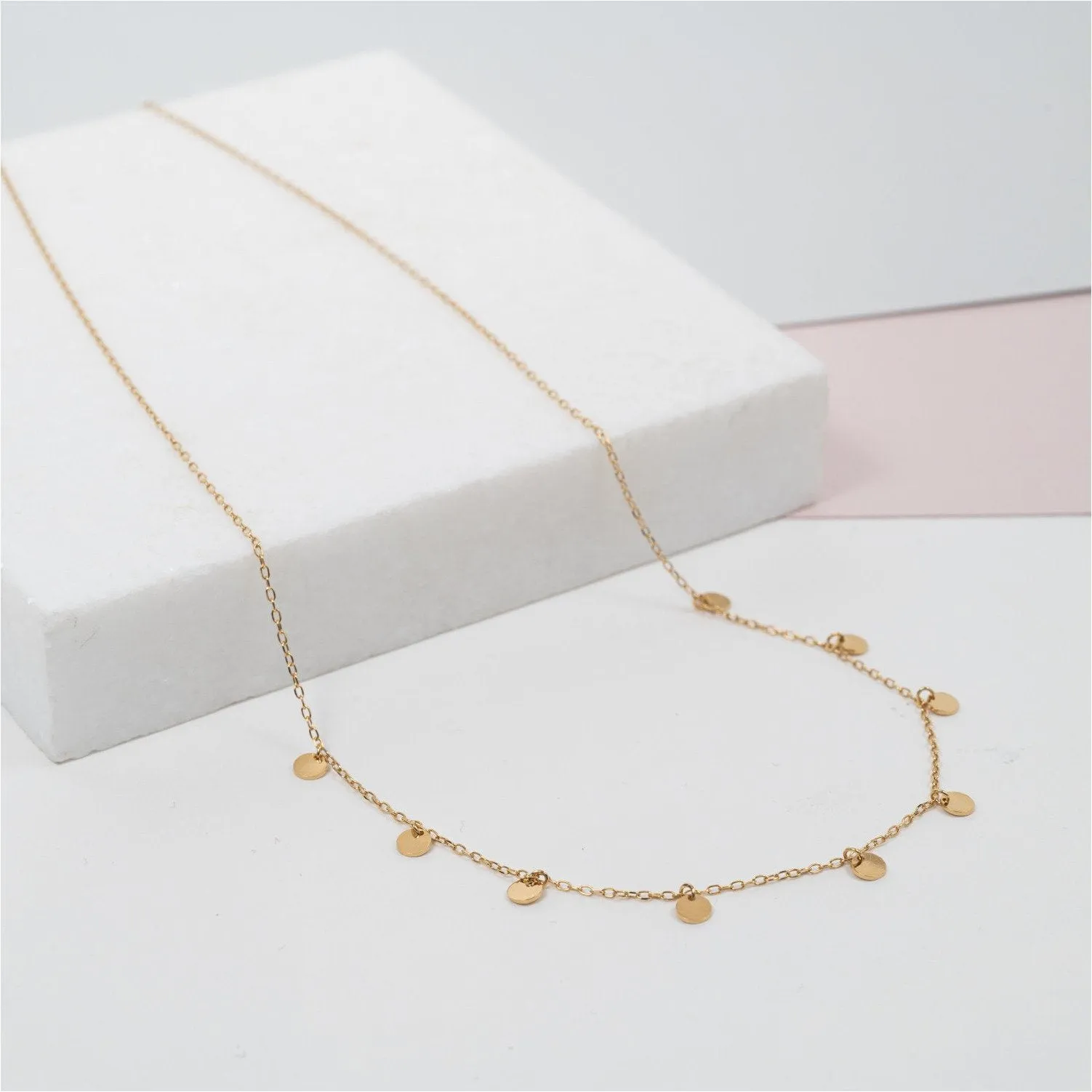Frascati Yellow Gold Multi Disc Necklace