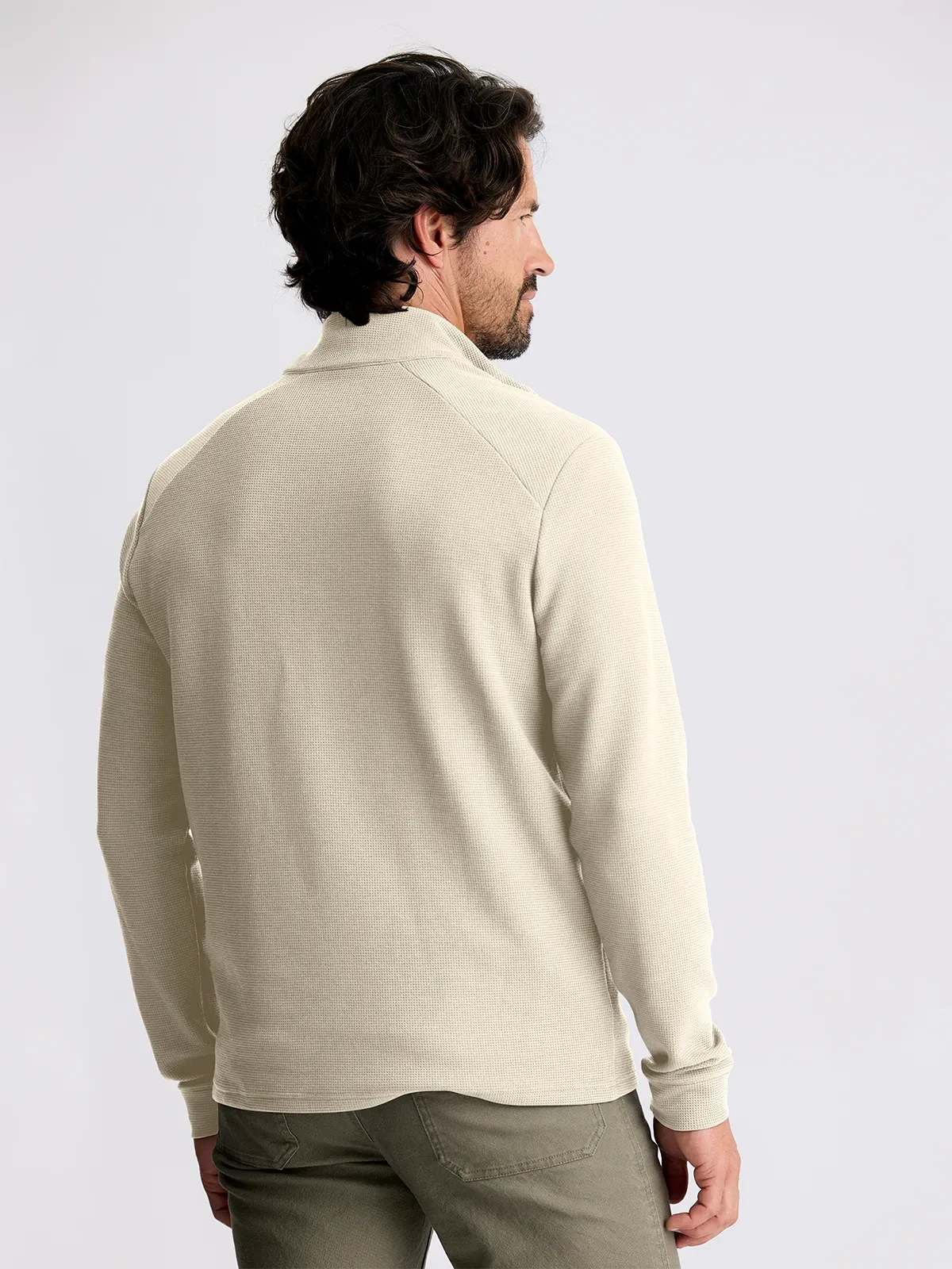 Free Fly Men's Waffle Quarter Zip - SANDSTONE