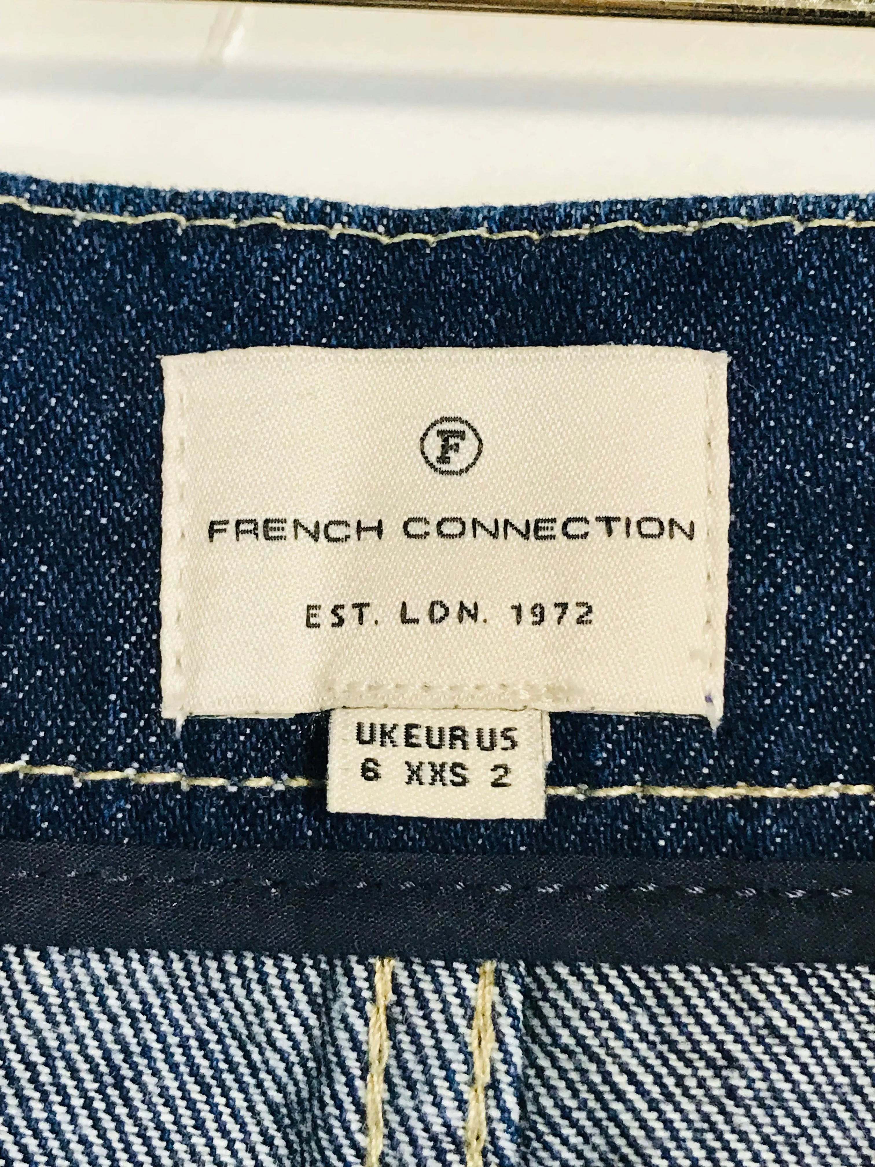 French Connection Women's Denim Zip Pencil Skirt | UK6 | Blue