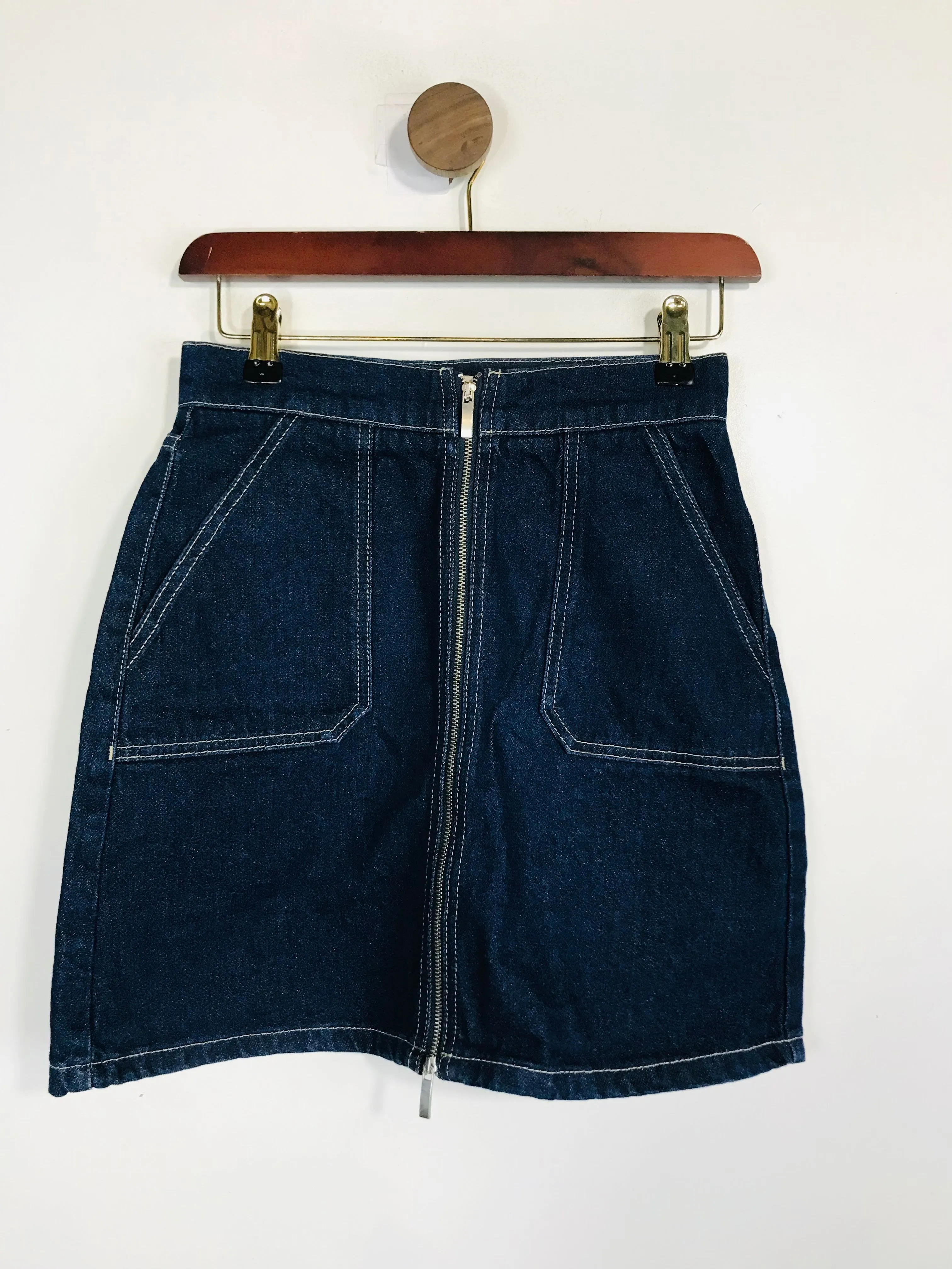French Connection Women's Denim Zip Pencil Skirt | UK6 | Blue